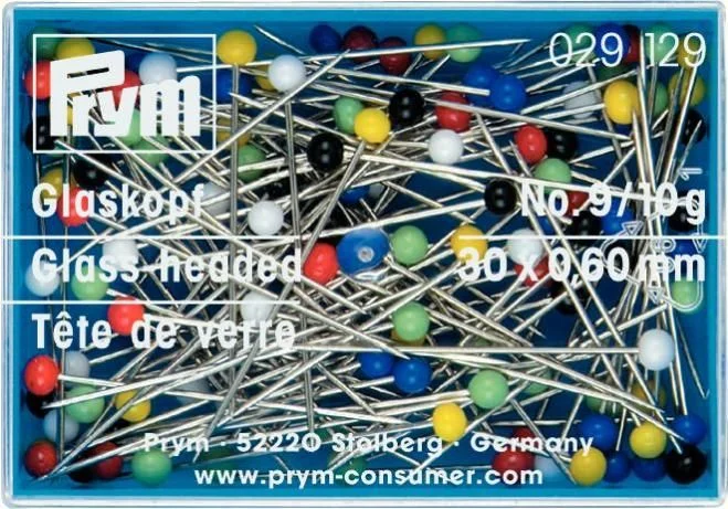 Prym | Glass head pins colorful heads, 0.60 x 30mm