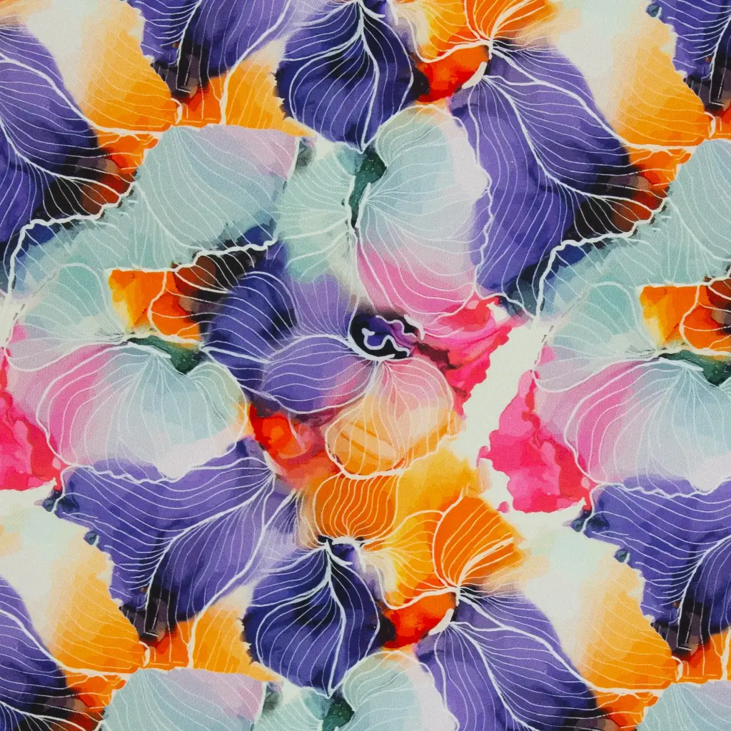 Jersey viscose, Selina, abstrait, fleurs | PIÈCE RESTANTE 1,6 mètres