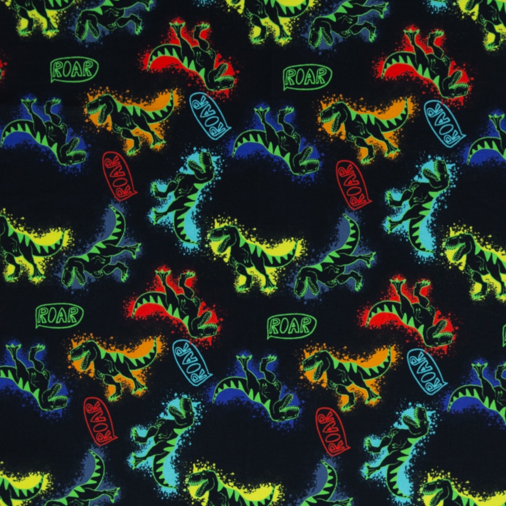 Tissu en coton | Tom par swafing | T-Rex, coloré/noir