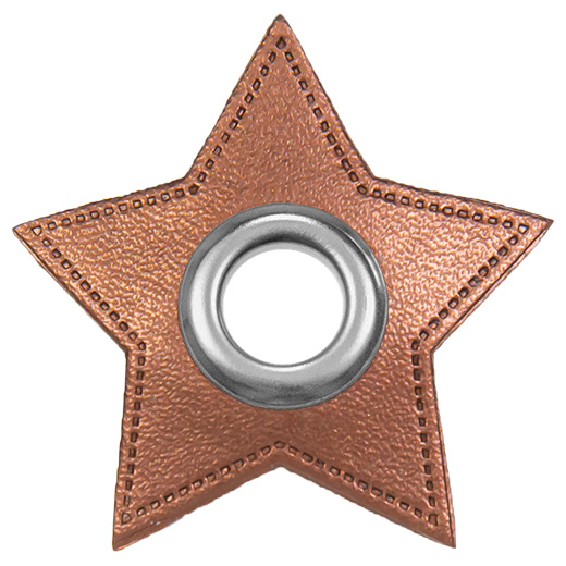 Patchs à œillets pour cordons | Étoile | Simili cuir | Différentes couleurs <span> - </span>190 cuivre métallisé