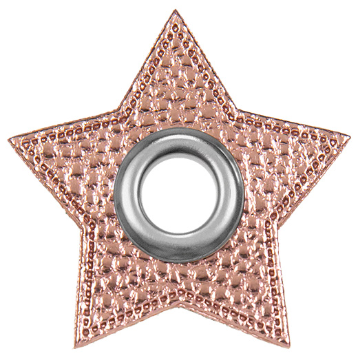 Patchs à œillets pour cordons | Étoile | Simili cuir | Différentes couleurs<span> - </span>749 rose métallisé