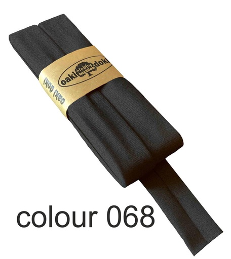 [198410-068] Jersey bias binding | oaki doki | different colors | 3 meters, 20mm mottled anthracite 068