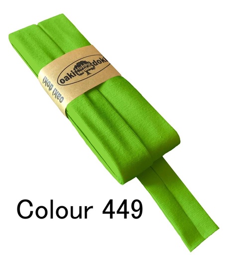 [198410-449] Jersey bias binding | oaki doki | different colors | 3 meters, 20mm neon green 449