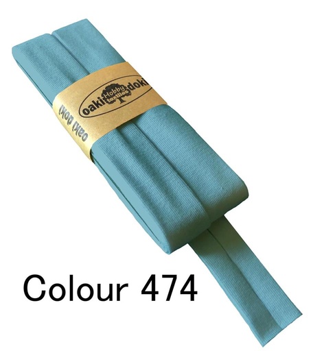[198410-474] Jersey bias binding | oaki doki | different colors | 3 meters, 20mm light blue 474