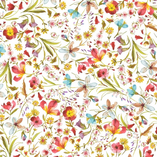 [09911] Viscose jersey | floral splendor | floral, white