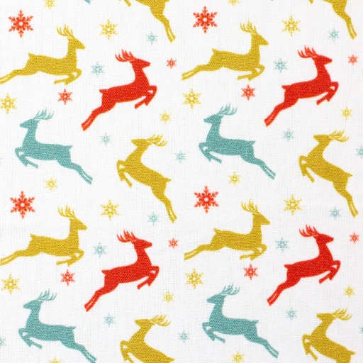 [081816-763011] Cotton woven fabric, Christmas | Maria by Swafing|  Deer colorful