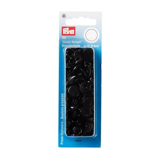 [393105] Prym | Boutons pression sans couture "Color Snaps", rond, 12,4mm, noir