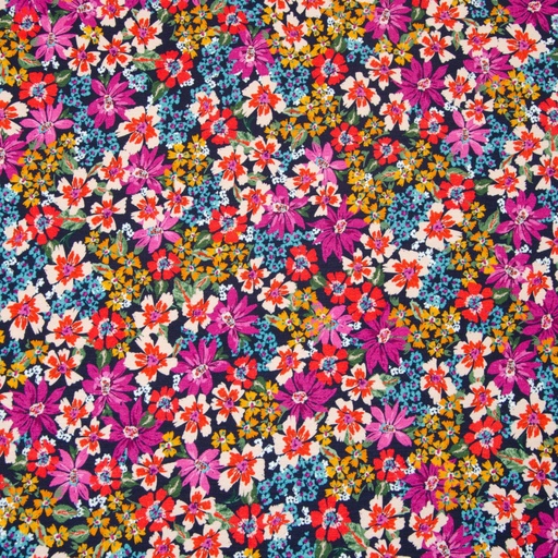 [M 6811-1] Viscose jersey | Violet by Hilco | flowers | pink/colorful