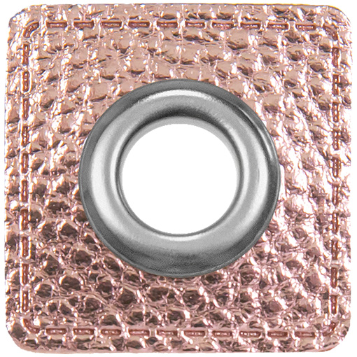 [197495-rm] 2 eyelet patches for cords | Imitation leather | 776 metallic pink