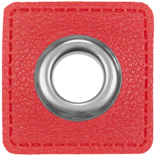 [197495-722] 2 eyelet patches for cords | Imitation leather | 722 red