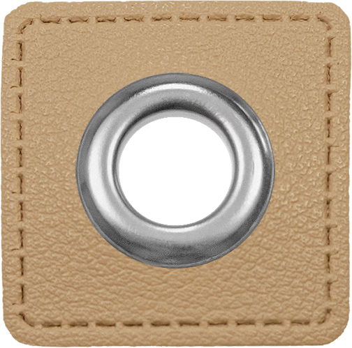 [197495-886] 2 eyelet patches for cords | Imitation leather | 886 beige