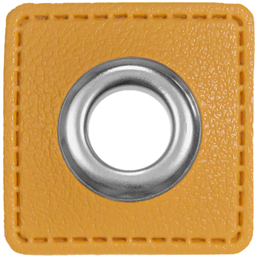 [197495-653] 2 eyelet patches for cords | Imitation leather | 975 mustard yellow
