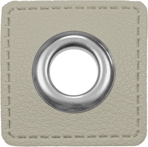 [197495-016] 2 eyelet patches for cords | Imitation leather | 016 light gray