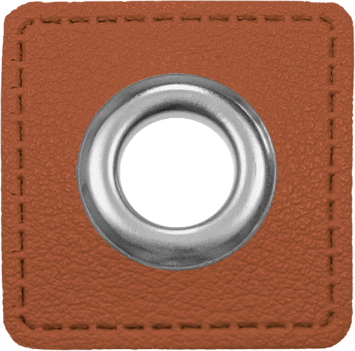 [197495-975] 2 eyelet patches for cords | Imitation leather | 975 camel