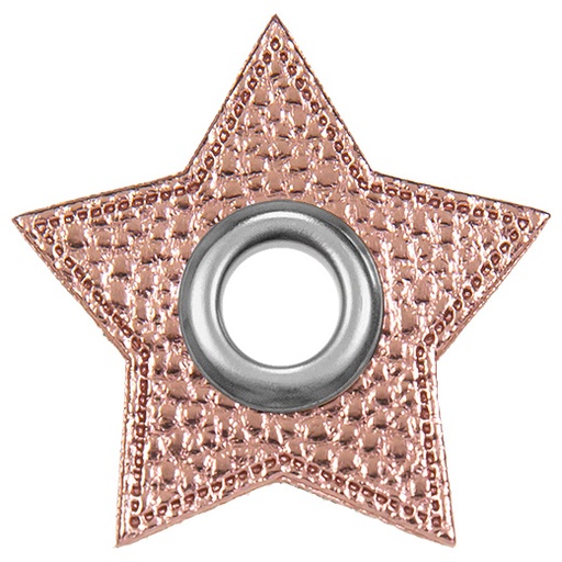 [197496-749] Patchs à œillets pour cordons | Étoile | Simili cuir | Différentes couleurs<span> - </span>749 rose métallisé