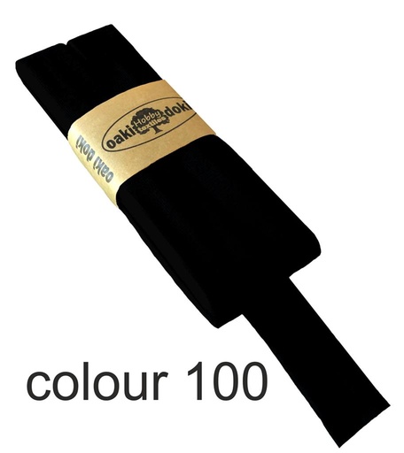 [198410-100] Jersey bias binding | oaki doki | different colors | 3 meters, 20mm<span> - </span>black