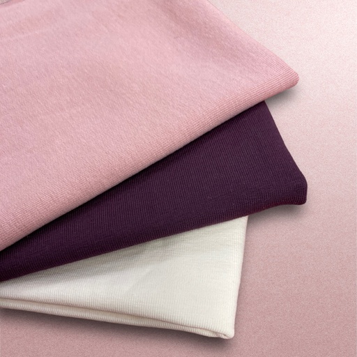 [paket-swet-tri-girl 01] Stoffpaket | Sweat Tri-Color | Lila-rosa-creme